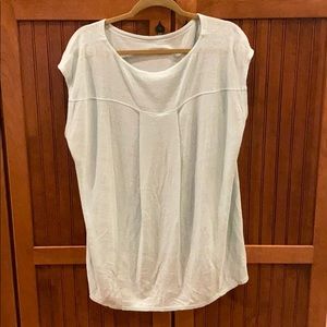 Eileen Fisher Organic Linen Light Blue Blouse